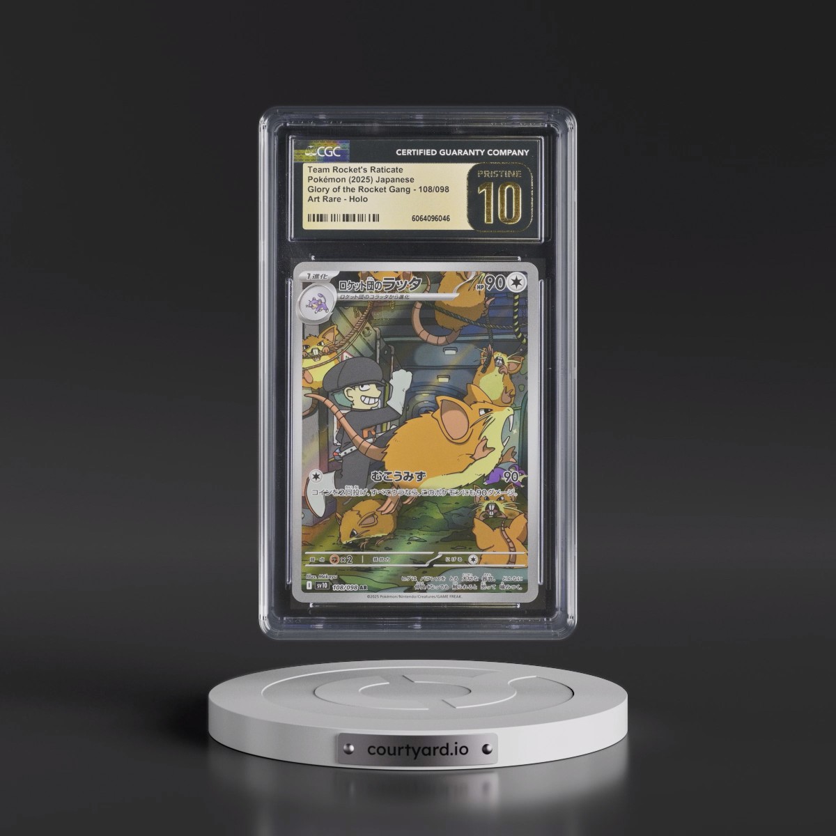 2025 Glory of the Rocket Gang - sv10 #108/098 Team Rocket's Raticate - Art Rare Holo (CGC 10 PRISTINE)