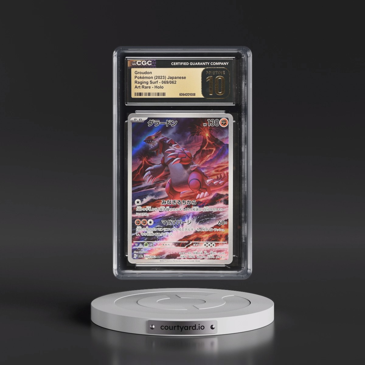 2023 Raging Surf #069/062 Groudon - Art Rare Holo (CGC 10 PRISTINE)