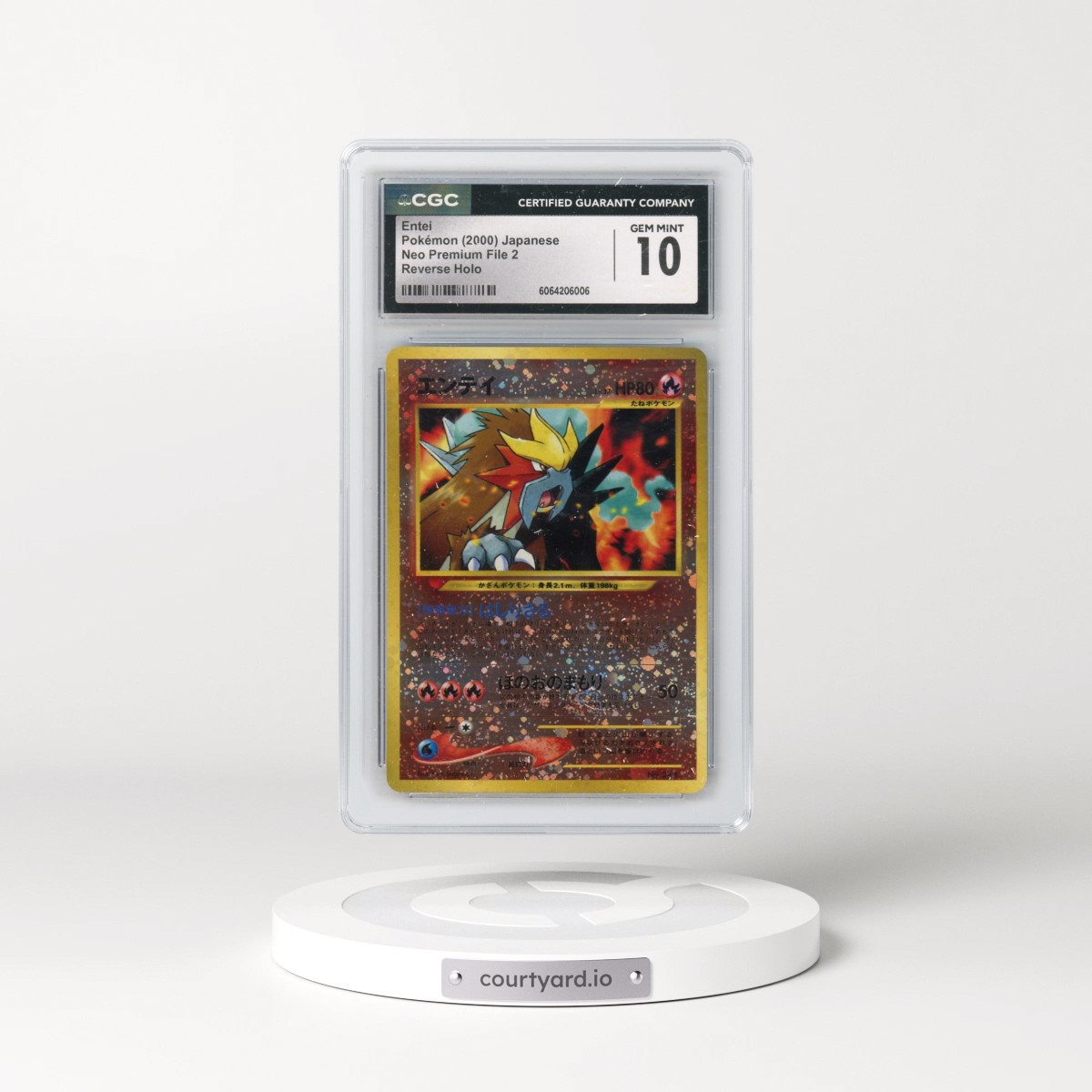 2000 Neo Premium File 2 Entei - Reverse Holo No Rarity (CGC 10 GEM MINT)
