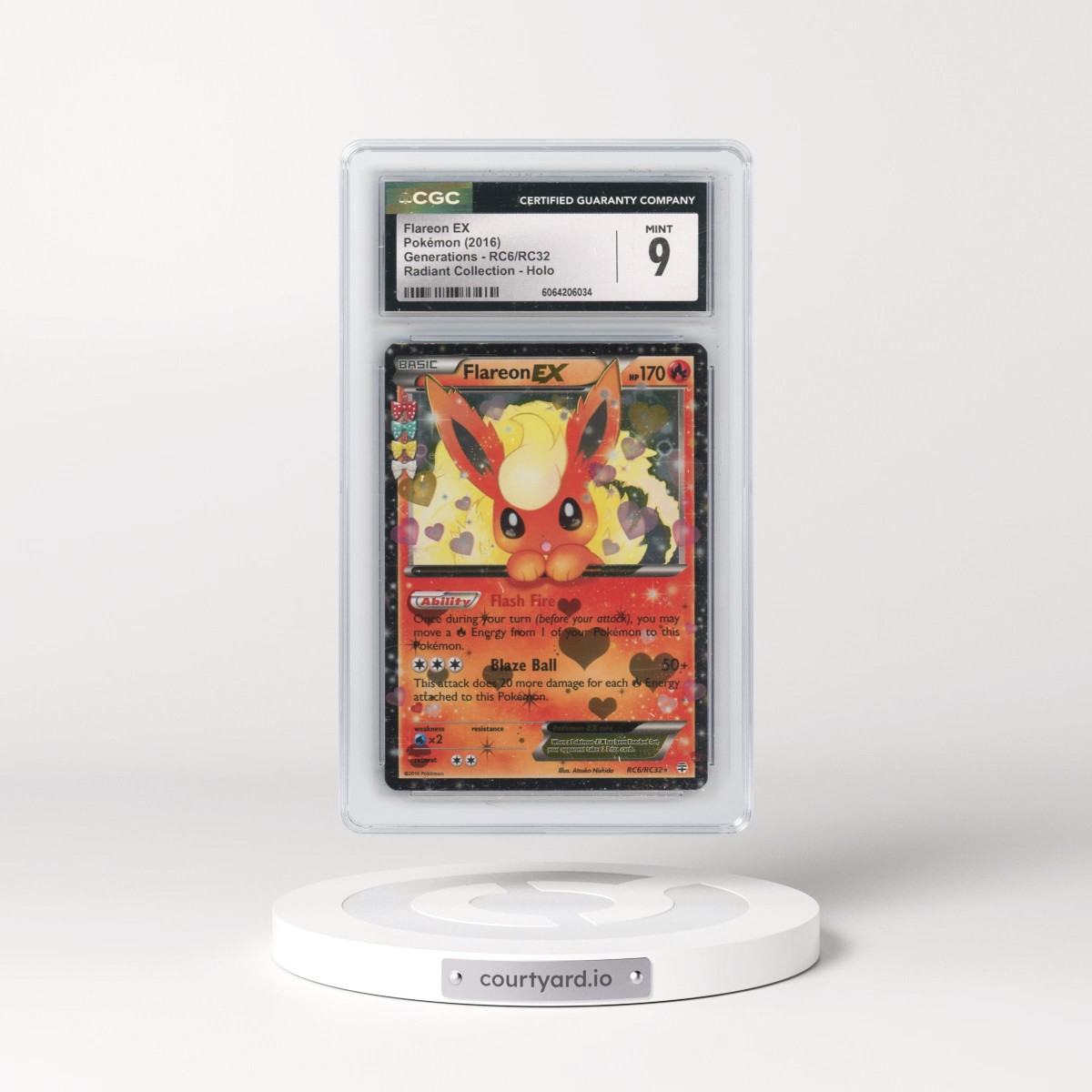 2016 Generations #RC6/RC32 Flareon EX - Radiant Collection Holo (CGC 9 MINT)