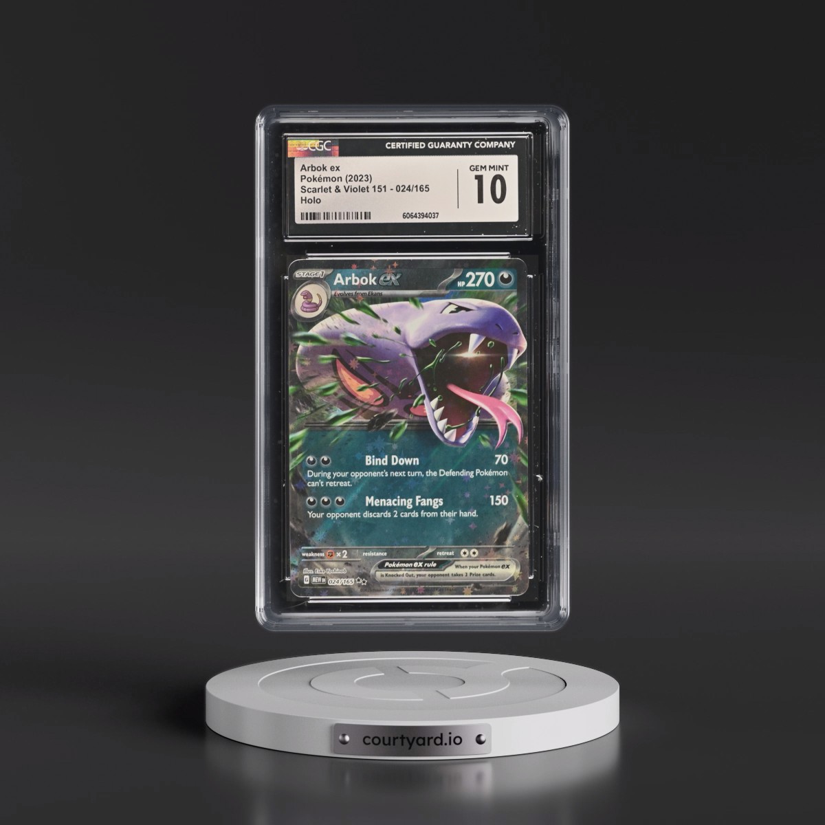 2023 Scarlet & Violet 151 - MEW EN #024/165 Arbok ex - Holo (CGC 10 GEM MINT)