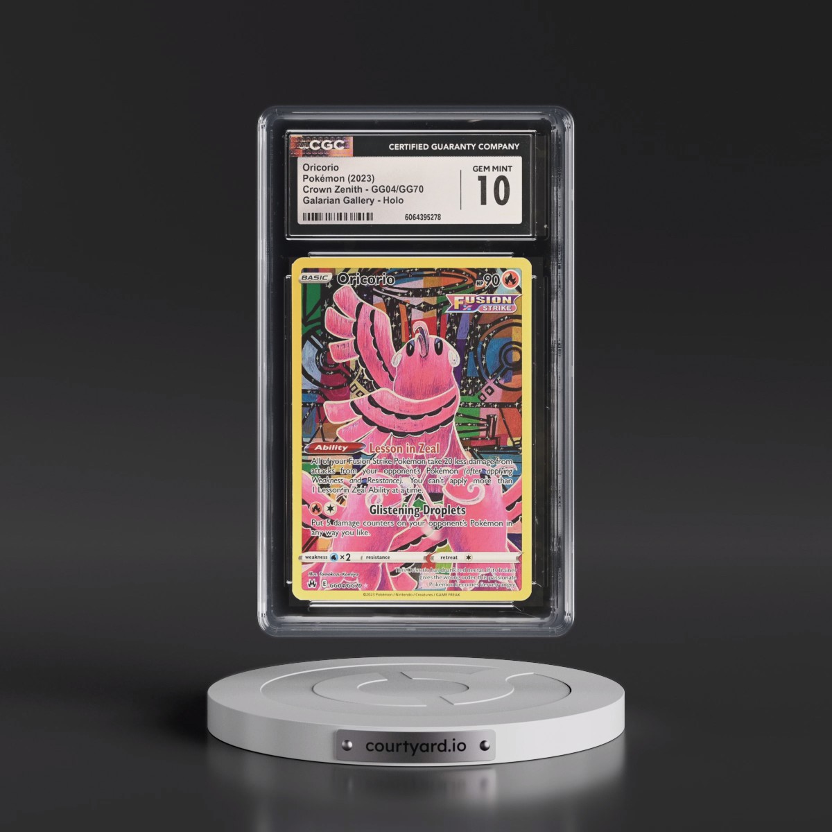 2023 Crown Zenith #GG04/GG70 Oricorio - Galarian Gallery Holo (CGC 10 GEM MINT)