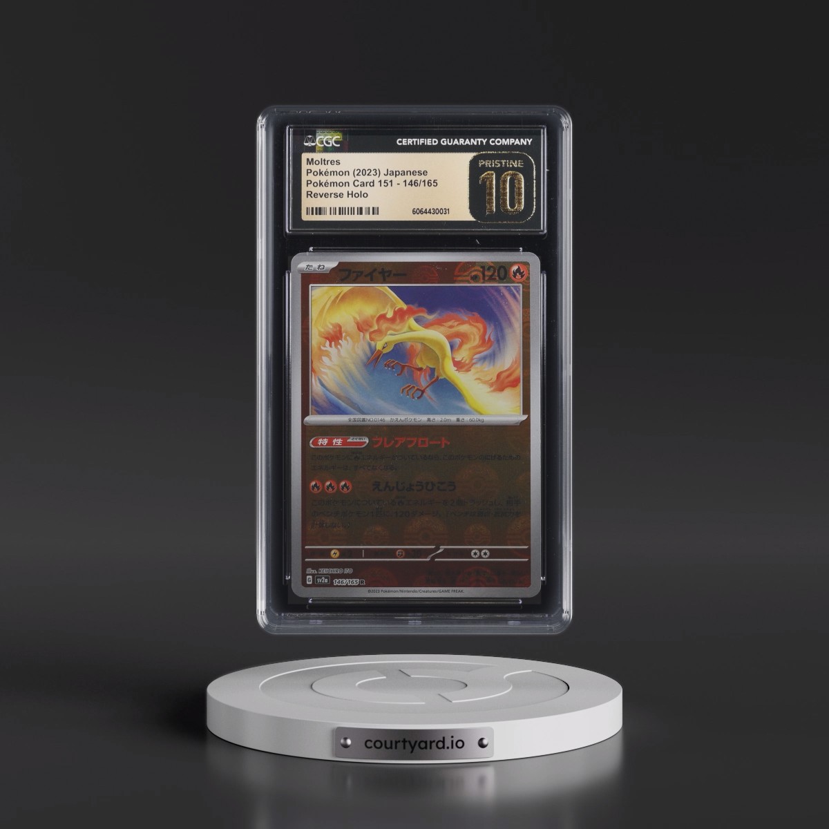 2023 Pokémon Card 151 #146/165 Moltres - Reverse Holo Poké Ball (CGC 10 PRISTINE)
