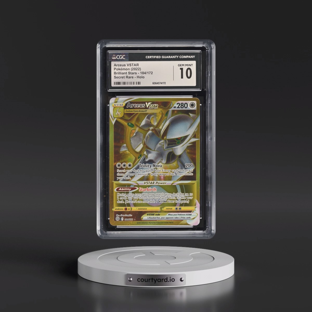 2022 Brilliant Stars #184/172 Arceus VSTAR - Secret Rare Holo (CGC 10 GEM MINT)