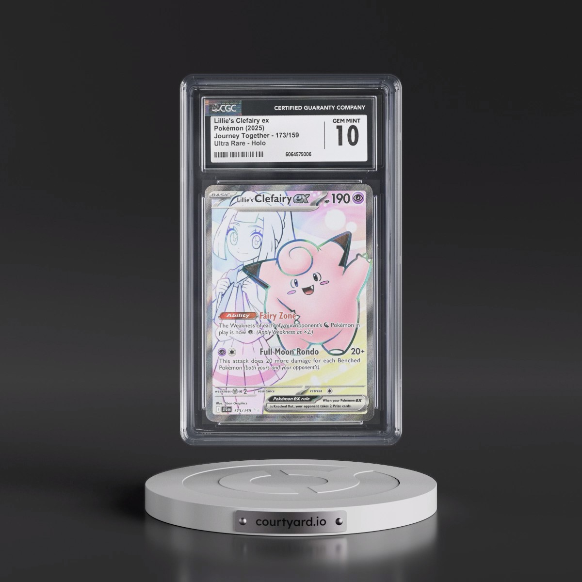 2024 Journey Together - JTG EN Lillie's Clefairy ex - Ultra Rare Holo #173/159 CGC 10