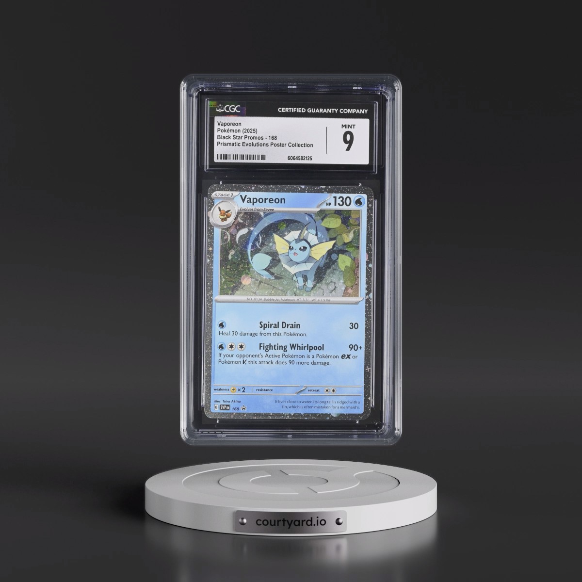2023 Black Star Promos - Scarlet & Violet SVP EN #168 Vaporeon - Prismatic Evolutions Poster Collection (Cosmos Holo) (CGC 9 MINT)