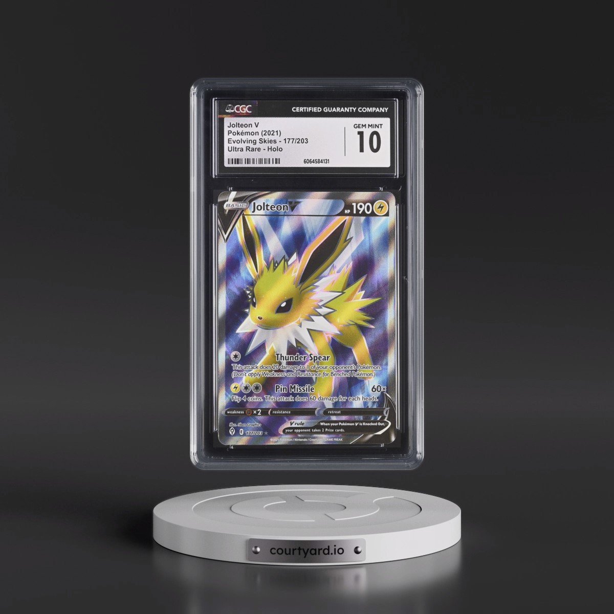 2021 Evolving Skies #177/203 Jolteon V - Ultra Rare Holo (CGC 10 GEM MINT)