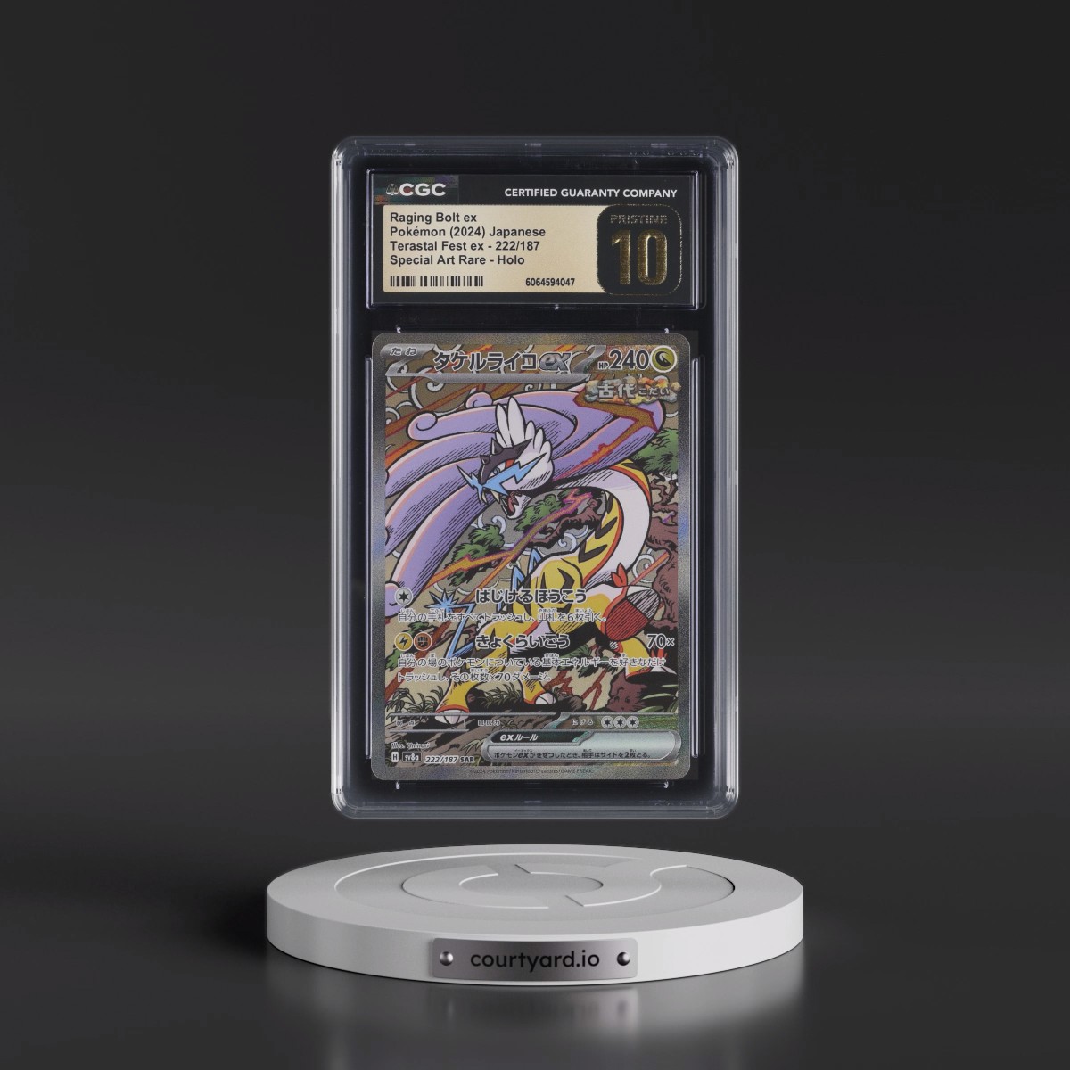 2024 High Class Pack: Terastal Fest ex - sv8a #222/187 Raging Bolt ex - Special Art Rare Holo (CGC 10 PRISTINE)