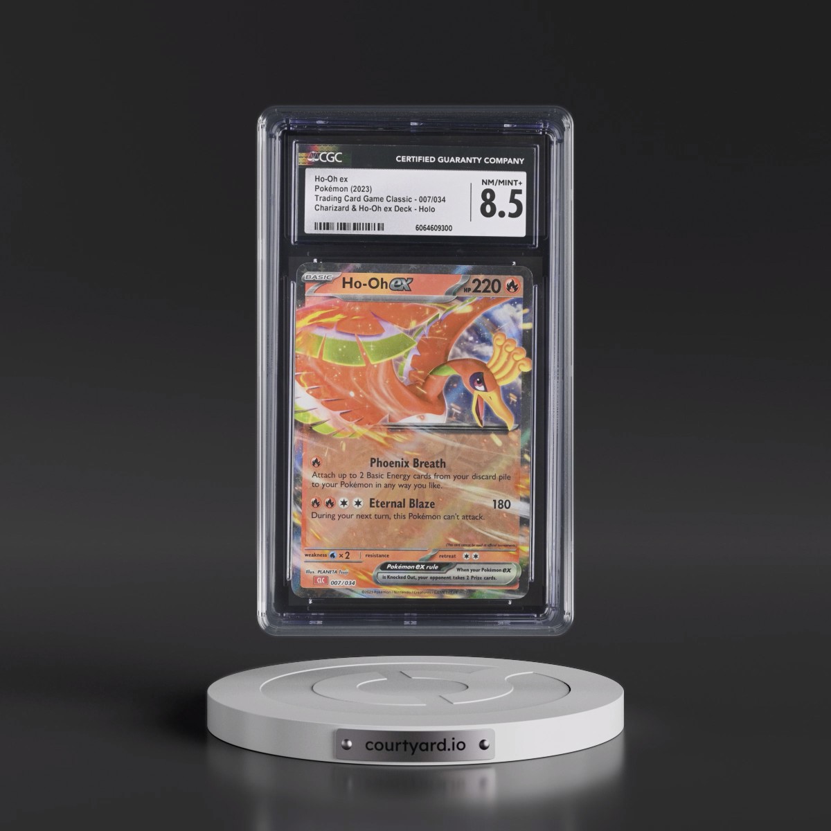 2023 Trading Card Game Classic - CLV, CLC, CLB #007/034 Ho-Oh ex - Charizard & Ho-Oh ex Deck - CLC Holo (CGC 8.5 NM-MT+)