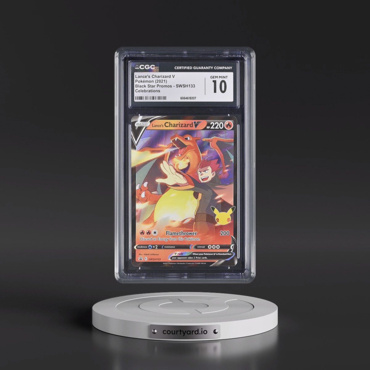2017 Black Star Promos - Sword & Shield #SWSH133 Lance's Charizard V - Celebrations (Holo) (CGC 10 GEM MINT)