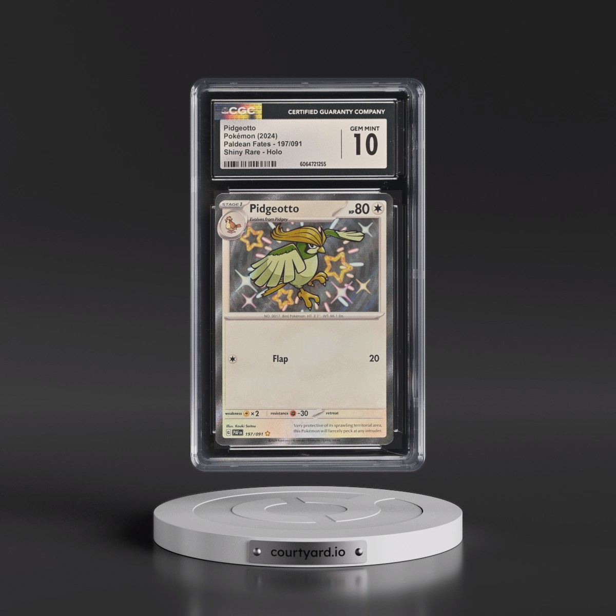 2024 Paldean Fates - PAF EN #197/091 Pidgeotto - Shiny Rare Holo (CGC 10 GEM MINT)