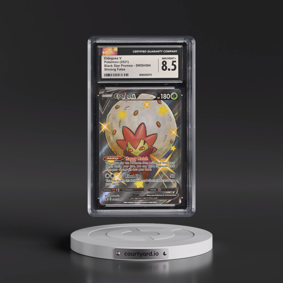 2021 Pokémon Swsh Black Star Promo #084 Eldegoss V - Holo Shining Fates Tins (CGC 8.5 NM-MT+)