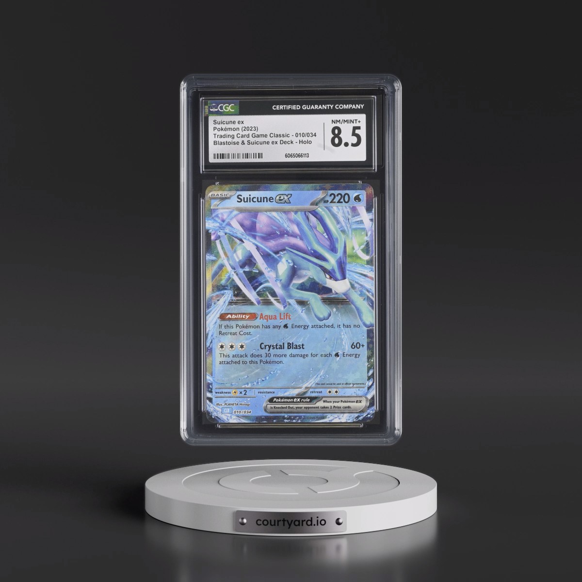 2023 Trading Card Game Classic - CLV, CLC, CLB #010/034 Suicune ex - Blastoise & Suicune ex Deck - CLB Holo (CGC 8.5 NM-MT+)