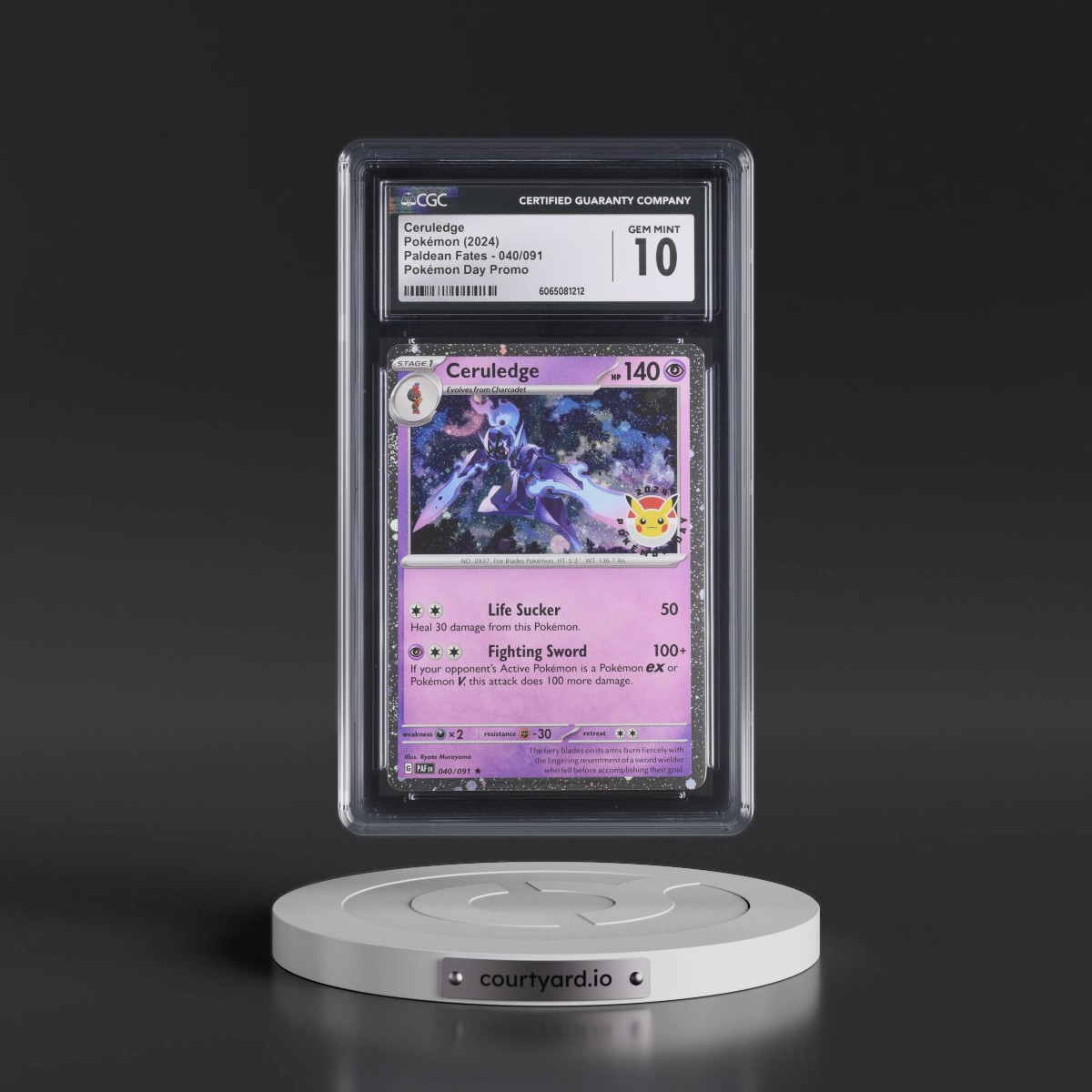 2024 Paldean Fates - PAF EN #040/091 Ceruledge - Pokémon Day Promo (Cosmos Holo) (CGC 10 GEM MINT)
