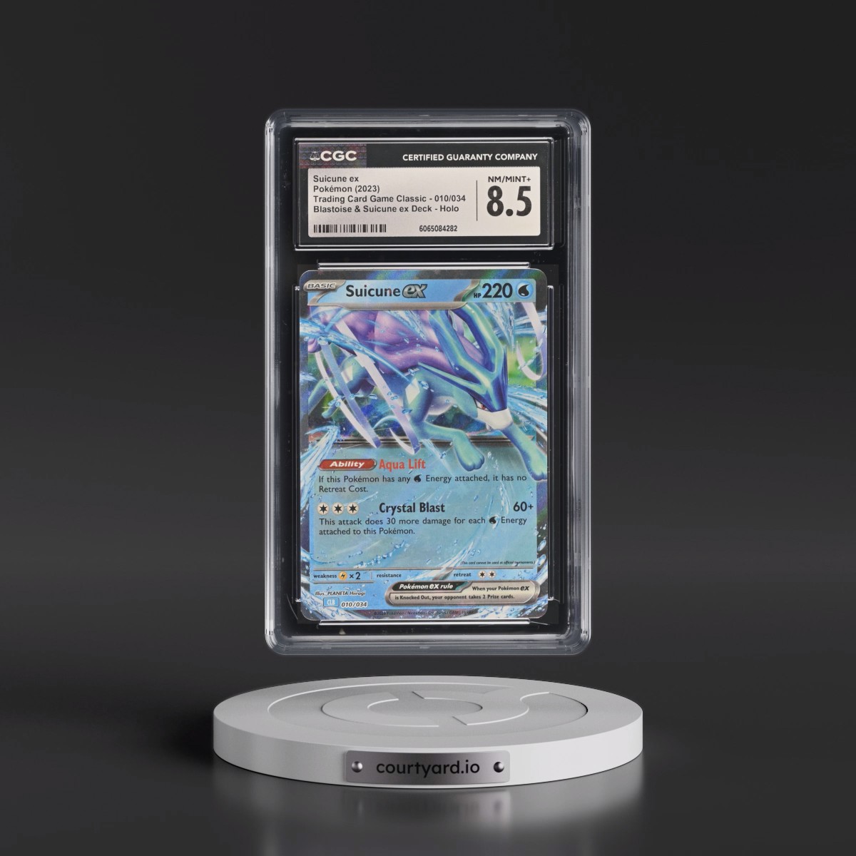 2023 Trading Card Game Classic - CLV, CLC, CLB #010/034 Suicune ex - Blastoise & Suicune ex Deck - CLB Holo (CGC 8.5 NM-MT+)