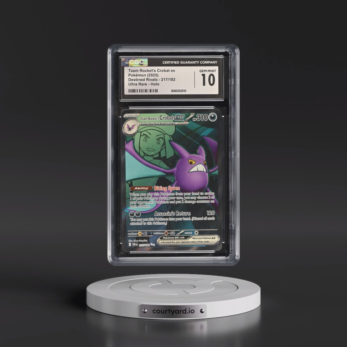 2025 Destined Rivals - DRI EN #217/182 Team Rocket's Crobat ex - Ultra Rare Holo (CGC 10 GEM MINT)
