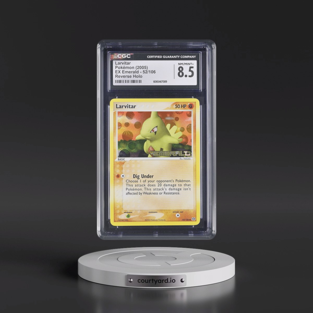 2005 EX Emerald #52/106 Larvitar - Reverse Holo (CGC 8.5 NM-MT+)