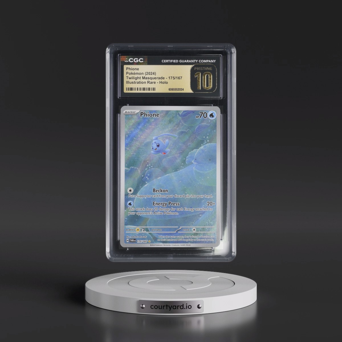 2024 Twilight Masquerade - TWM EN #175/167 Phione - Illustration Rare Holo (CGC 10 PRISTINE)