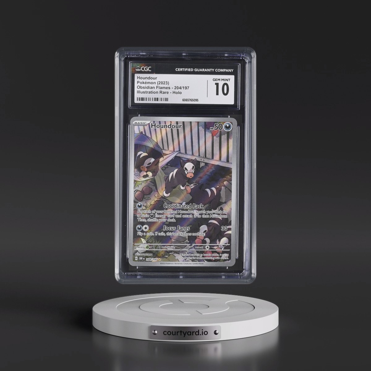 2023 Obsidian Flames - OBF EN #204/197 Houndour - Illustration Rare Holo (CGC 10 GEM MINT)