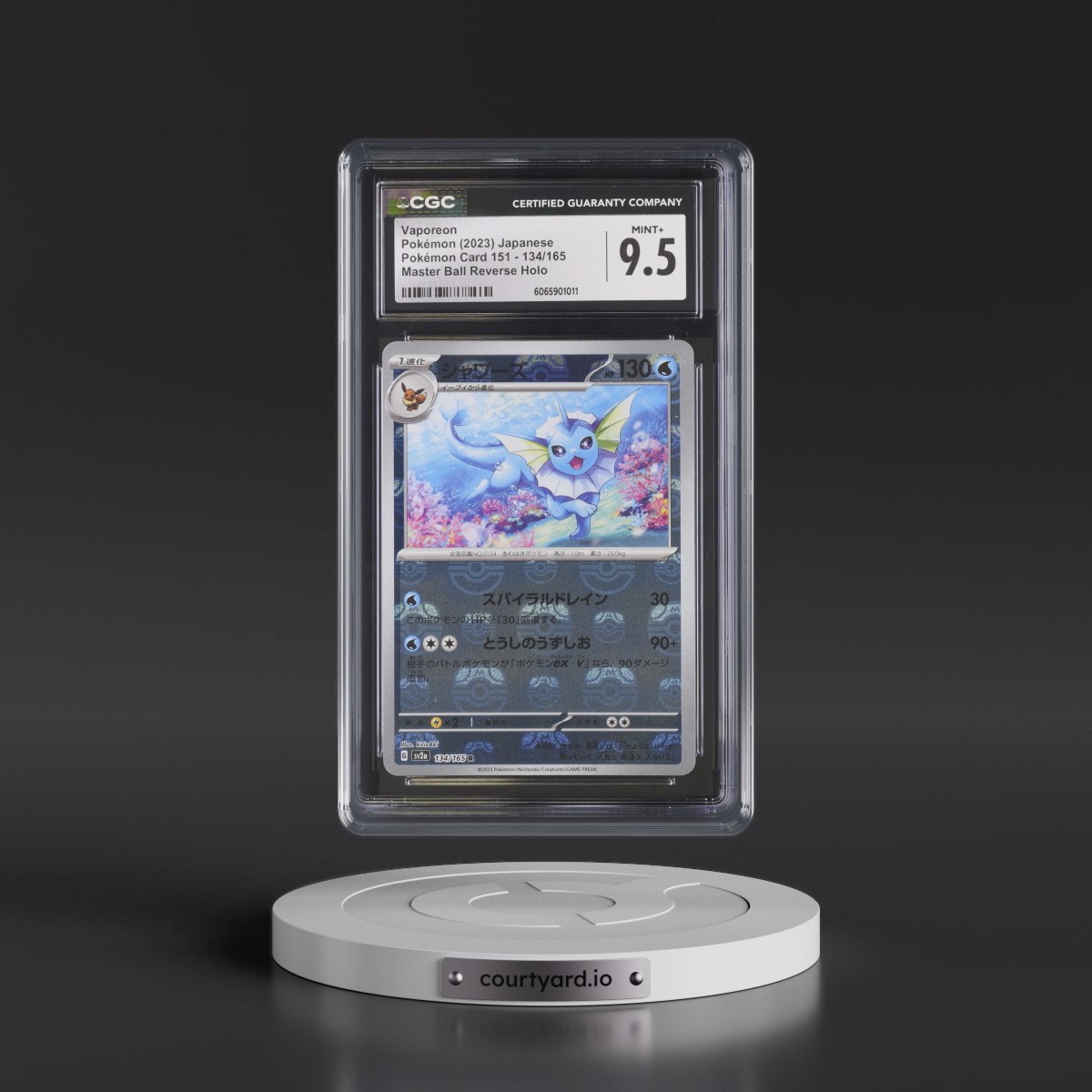 2023 Pokémon Card 151 #134/165 Vaporeon - Reverse Holo Master Ball (CGC 9.5 MINT+)