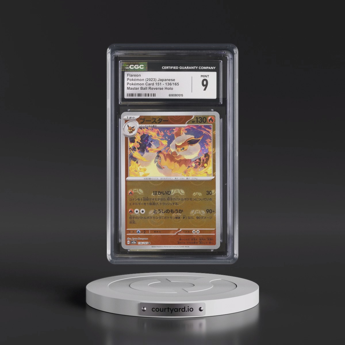 2023 Pokémon Card 151 #136/165 Flareon - Reverse Holo Master Ball (CGC 9 MINT)