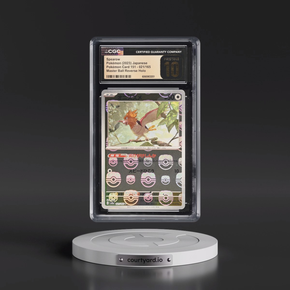 2023 Pokémon Card 151 #021/165 Spearow - Reverse Holo Master Ball (CGC 10 PRISTINE)