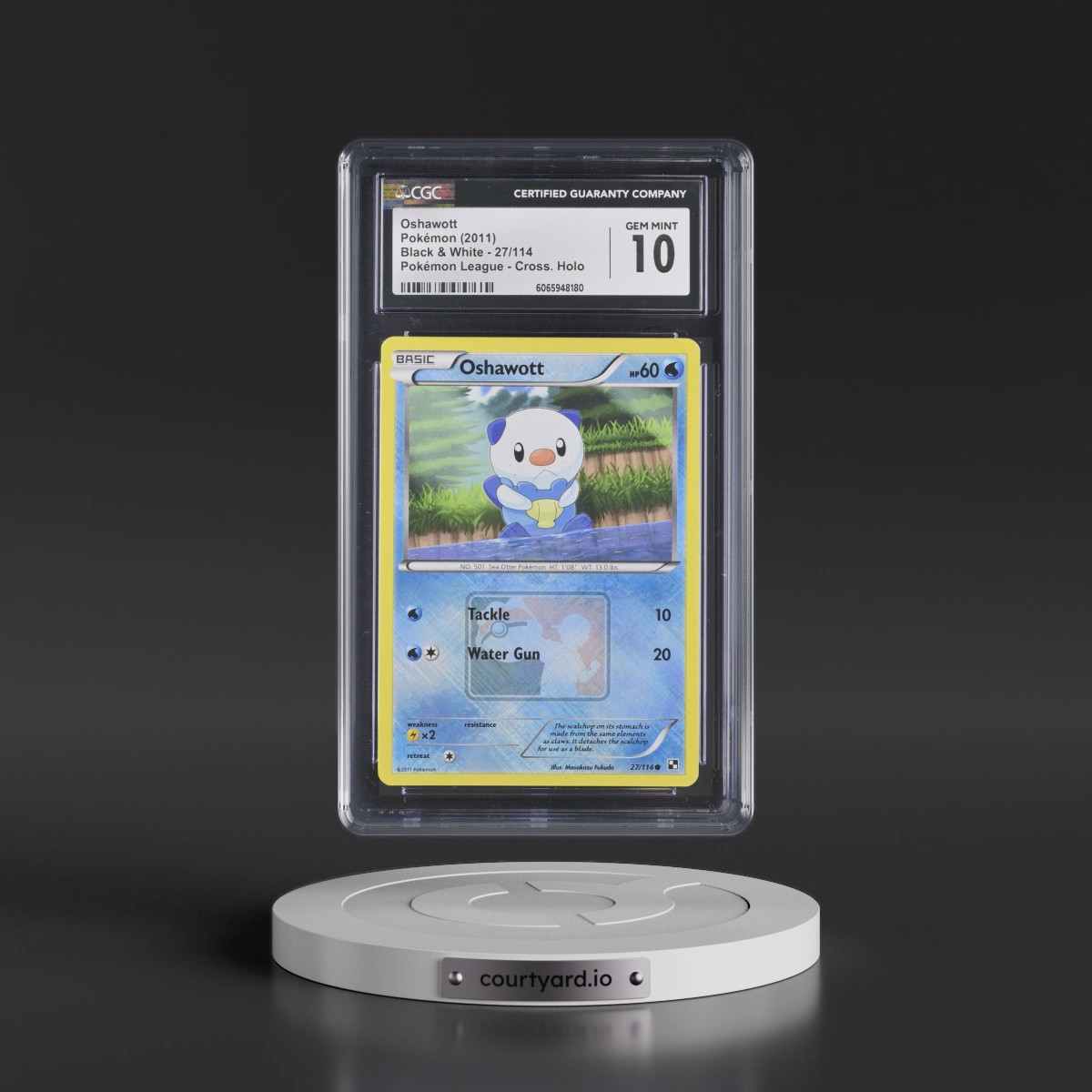 2011 Black & White #27/114 Oshawott - Pokémon League Crosshatch Holo (Cross. Holo) (CGC 10 GEM MINT)