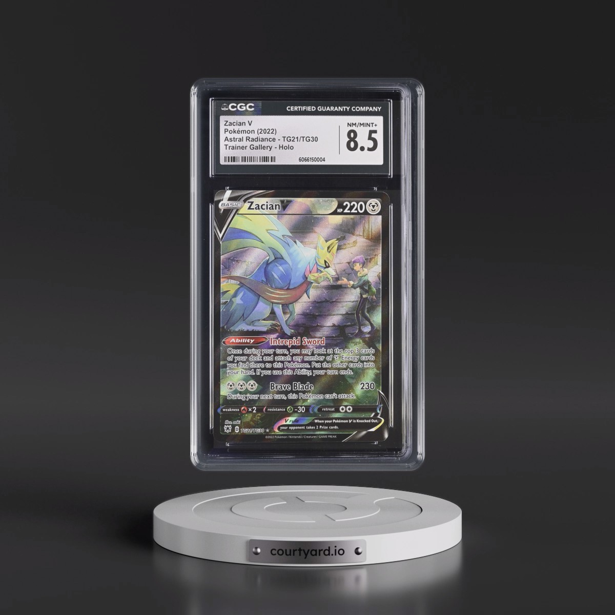 Astral Radiance #TG21/TG30 Zacian V - Trainer Gallery Holo (CGC 8.5 NM-MT+)