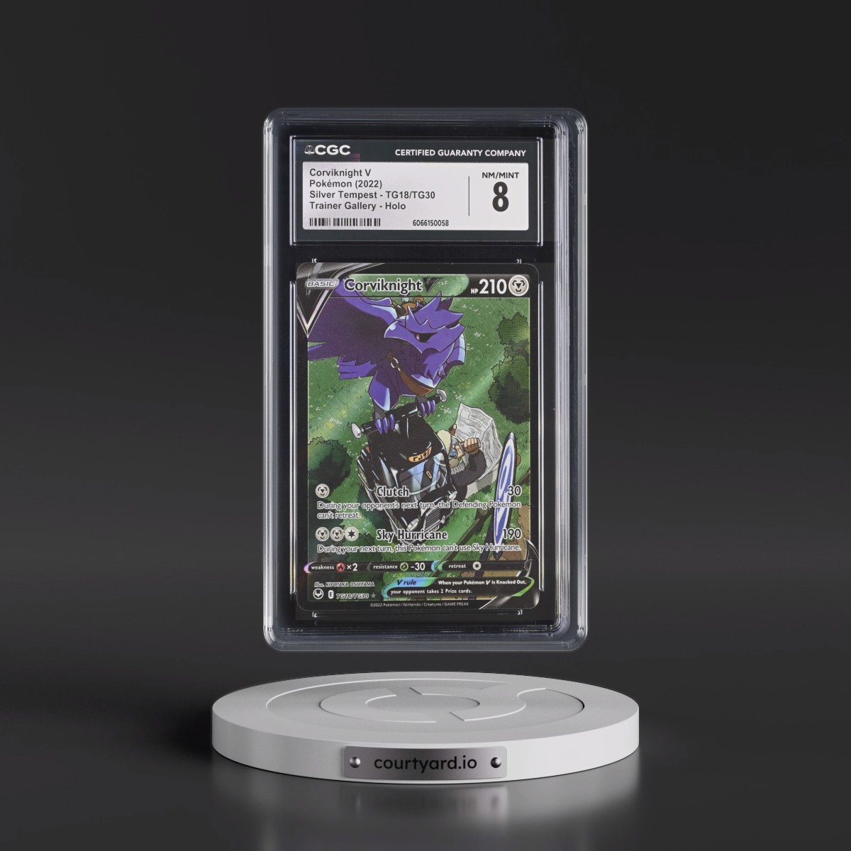 2022 Silver Tempest #TG18/TG30 Corviknight V - Trainer Gallery Holo (CGC 8 NM-MT)