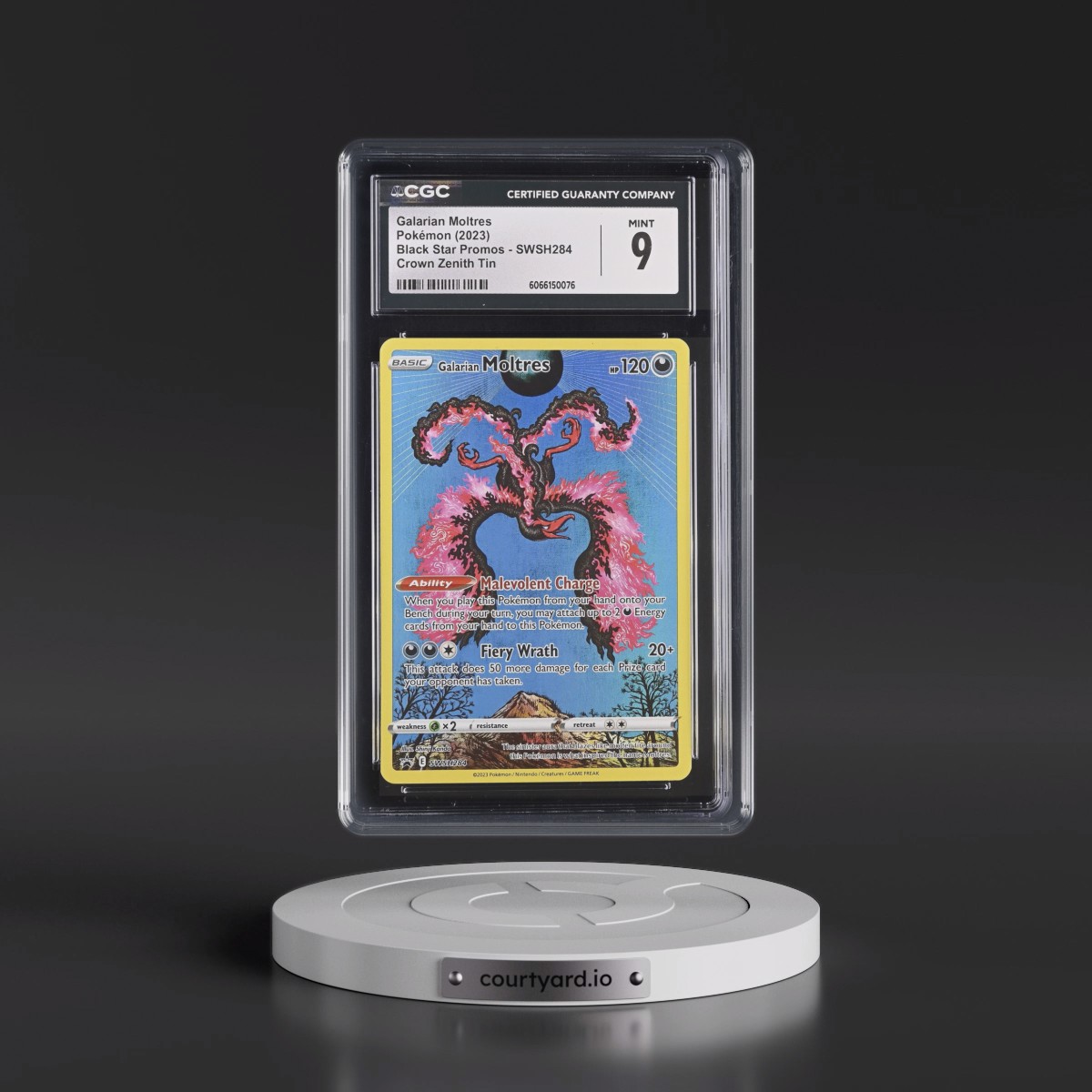 2017 Black Star Promos - Sword & Shield #SWSH284 Galarian Moltres - Crown Zenith Tin (Holo) (CGC 9 MINT)