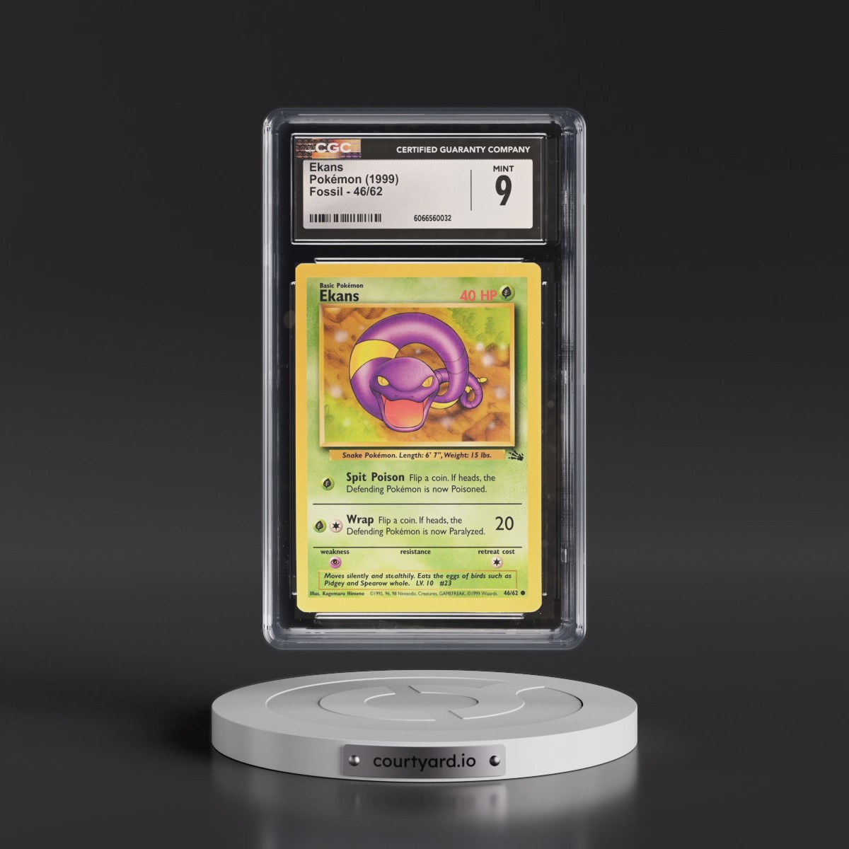 1999 Fossil #46/62 Ekans (CGC 9 MINT)