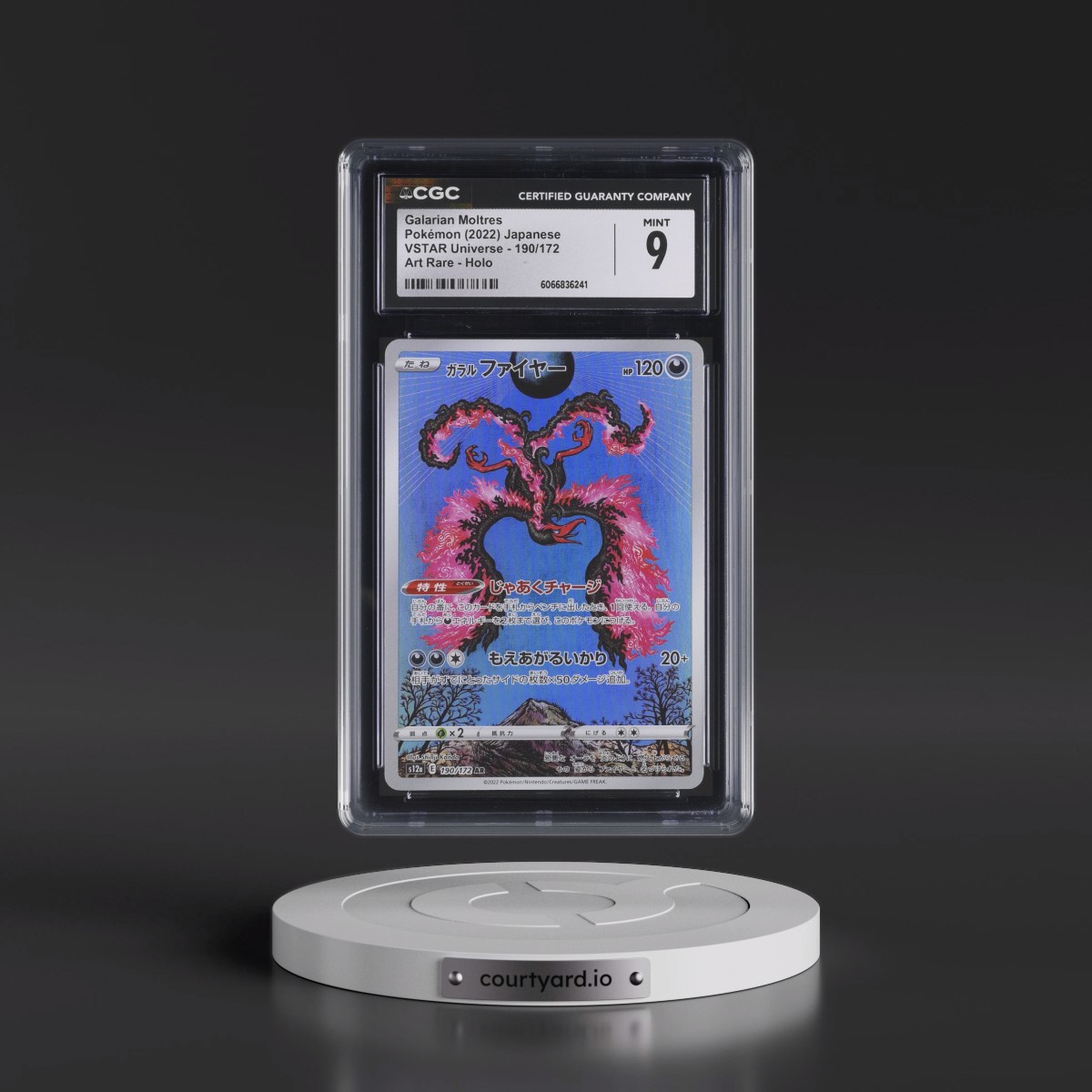 2022 VSTAR Universe #190/172 Galarian Moltres - Art Rare Holo (CGC 9 MINT)