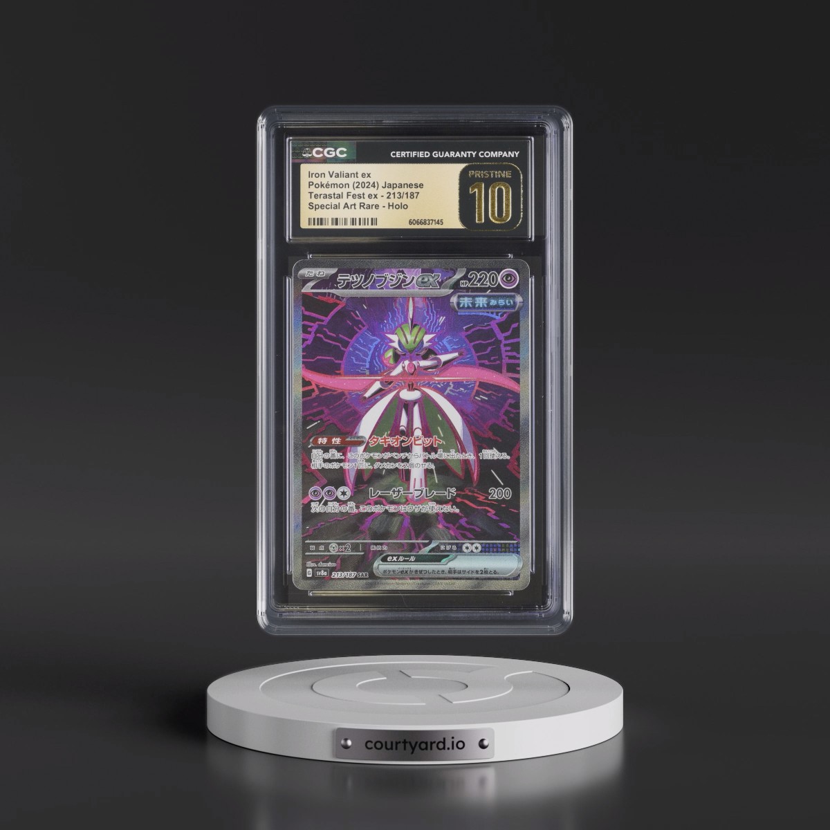 2024 High Class Pack: Terastal Fest ex - sv8a #213/187 Iron Valiant ex - Special Art Rare Holo (CGC 10 PRISTINE)