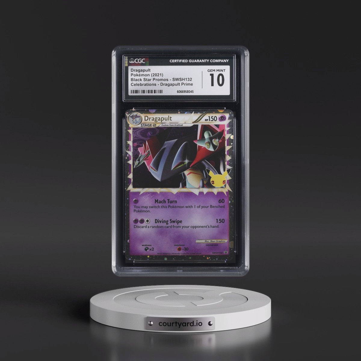 2017 Black Star Promos - Sword & Shield #SWSH132 Dragapult - Celebrations Collection - Dragapult Prime (Holo) (CGC 10 GEM MINT)