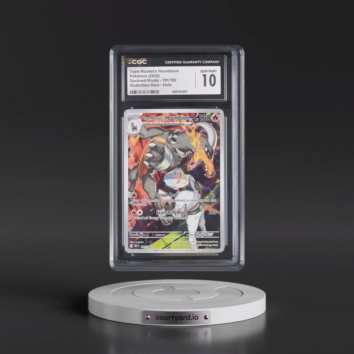 2025 Destined Rivals - DRI EN #191/182 Team Rocket's Houndoom - Illustration Rare Holo (CGC 10 GEM MINT)