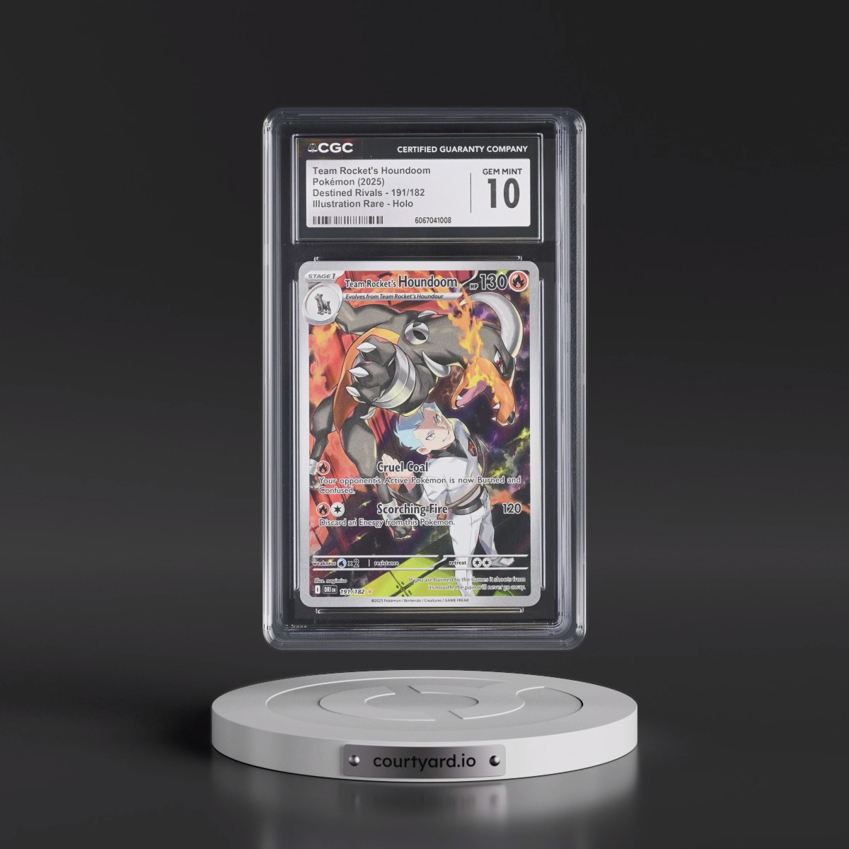 2025 Destined Rivals - DRI EN #191/182 Team Rocket's Houndoom - Illustration Rare Holo (CGC 10 GEM MINT)