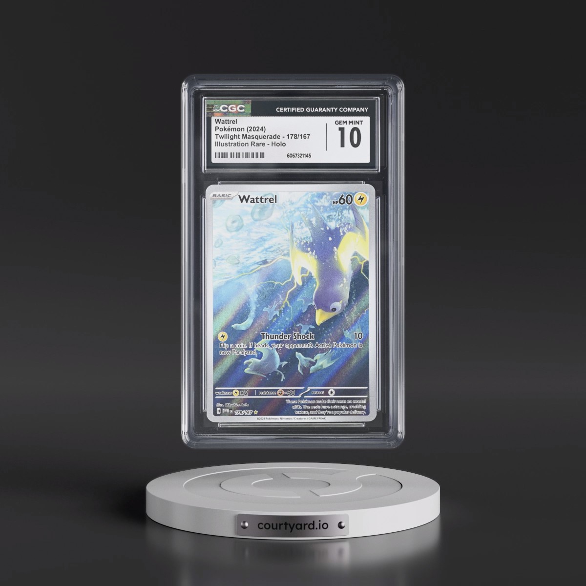 2024 Twilight Masquerade - TWM EN #178/167 Wattrel - Illustration Rare Holo (CGC 10 GEM MINT)