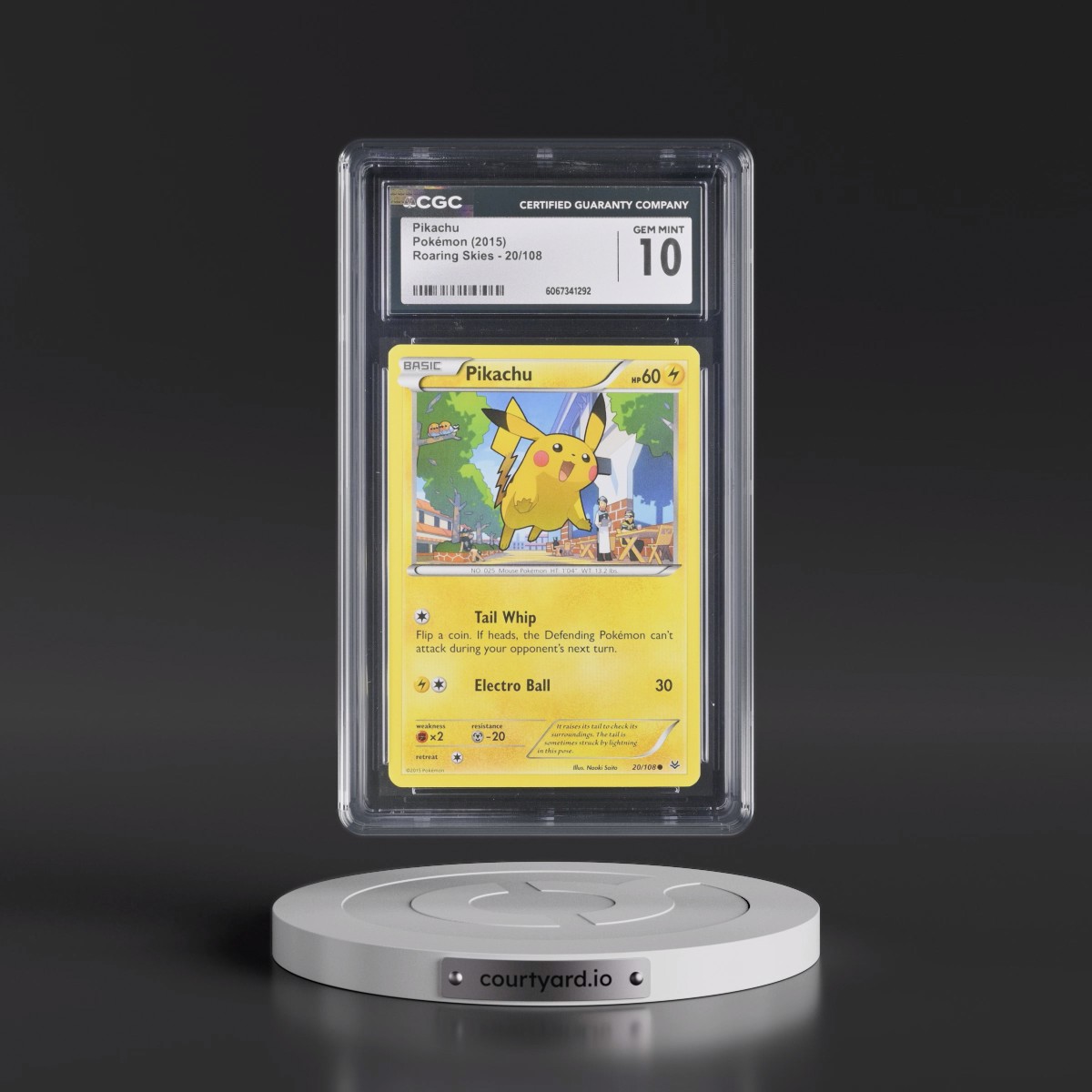 2015 Roaring Skies #20/108 Pikachu (CGC 10 GEM MINT)