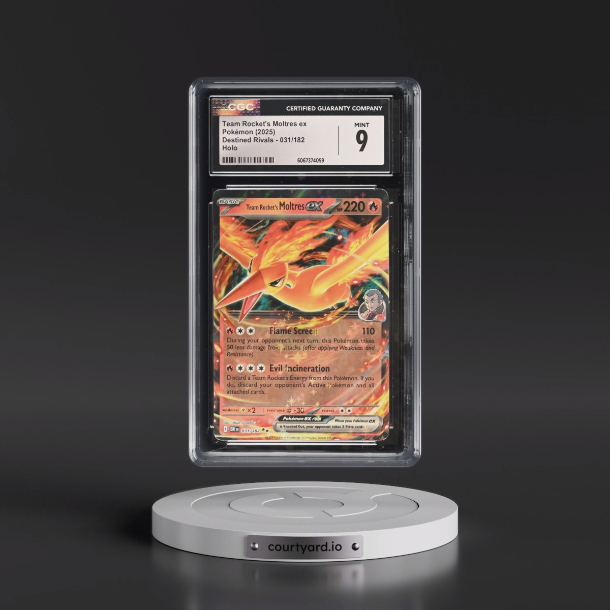 2025 Destined Rivals - DRI EN #031/182 Team Rocket's Moltres ex - Holo (CGC 9 MINT)