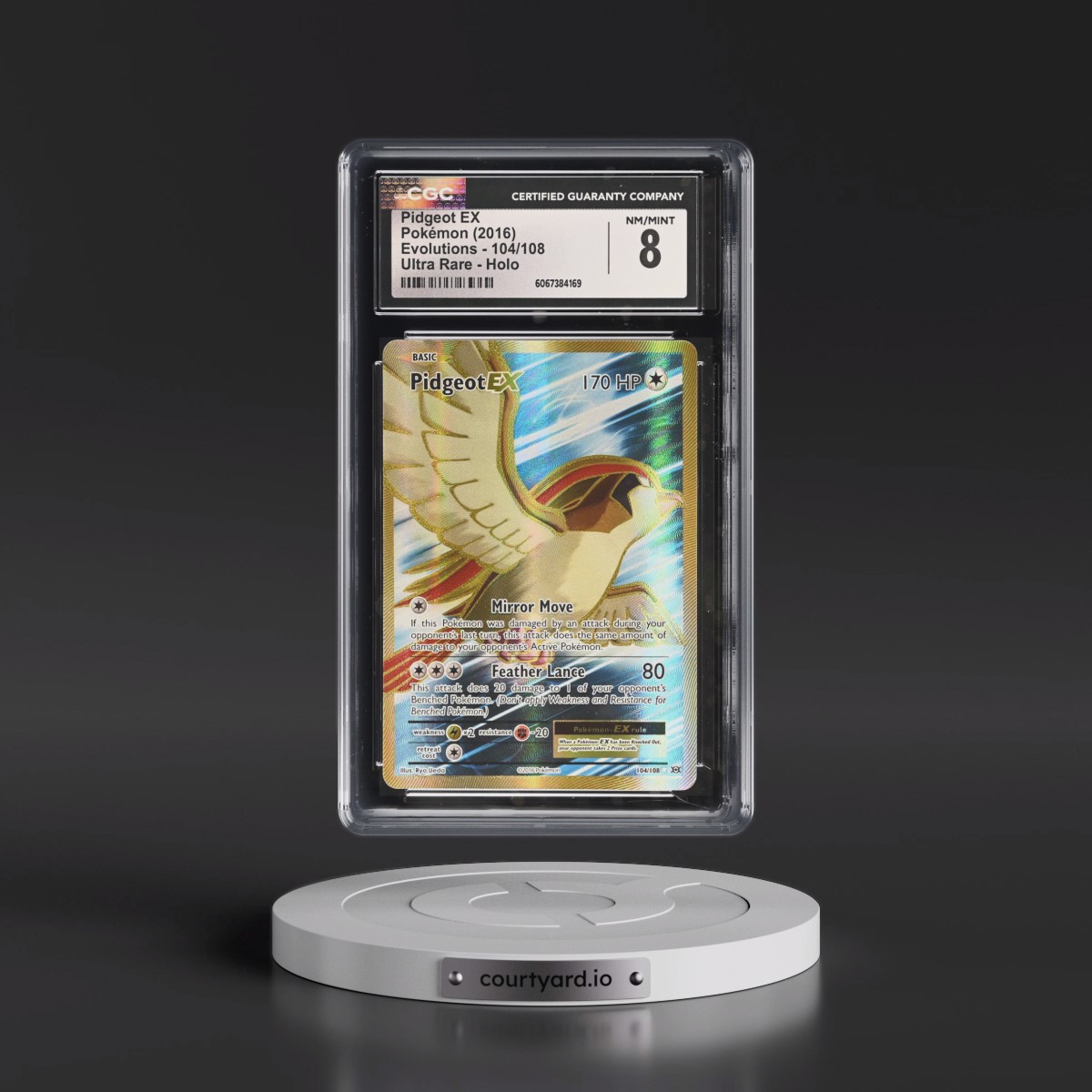 2016 Evolutions #104/108 Pidgeot EX - Ultra Rare Holo (CGC 8 NM-MT)