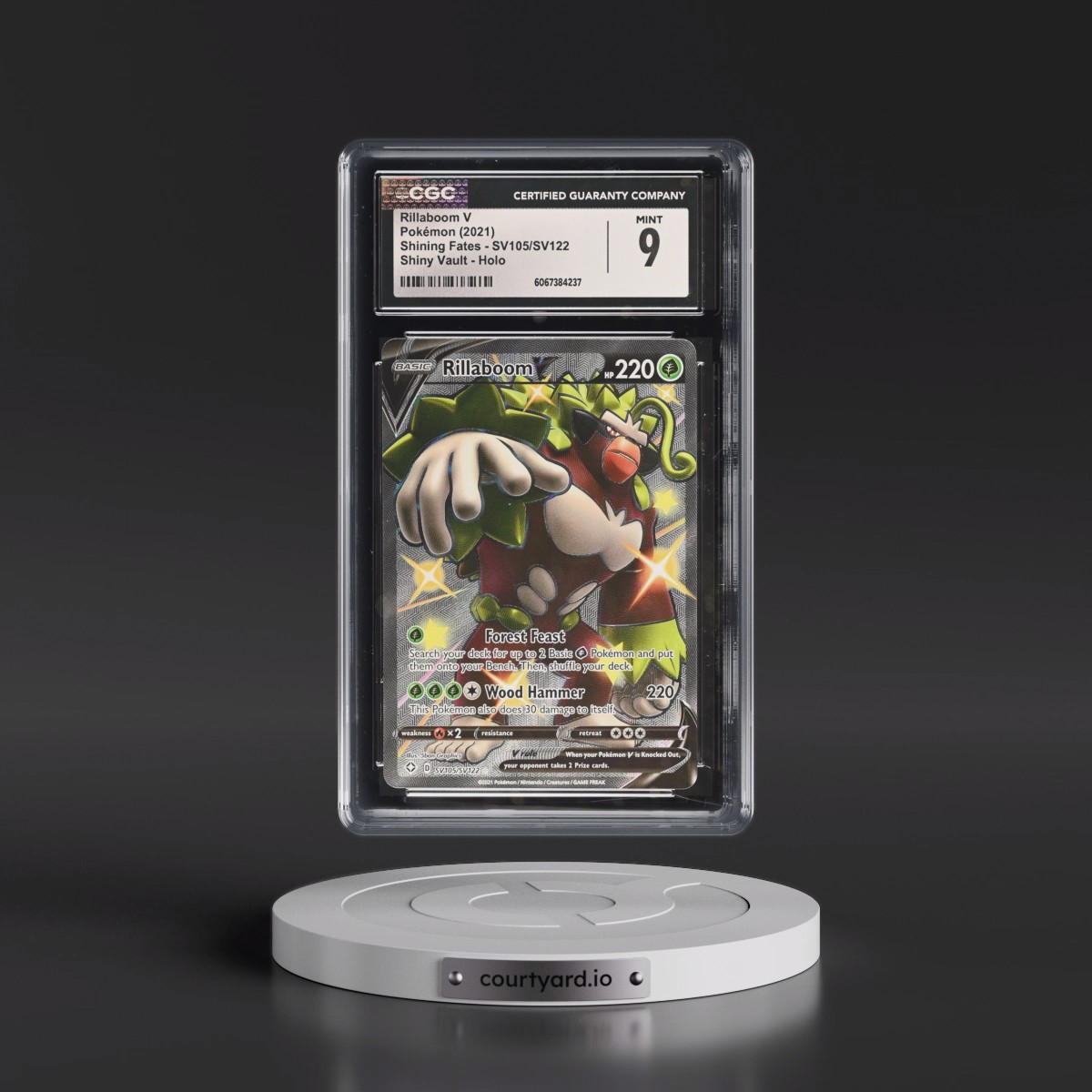 2021 Shining Fates #SV105/SV122 Rillaboom V - Shiny Vault Holo (CGC 9 MINT)