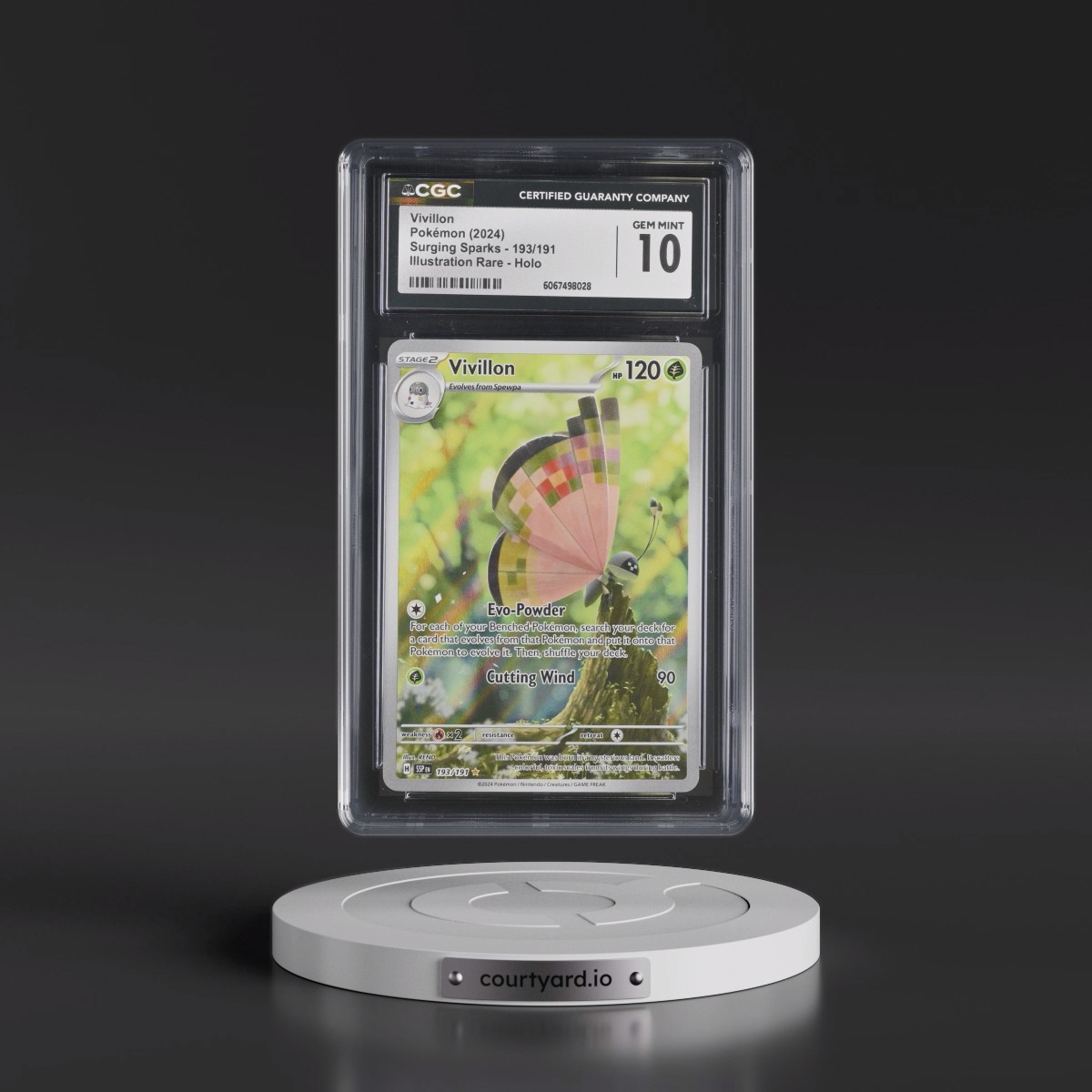 2024 Pokémon Ssp EN-Surging Sparks #193 Vivillon - Illustration Rare (CGC 10 GEM MINT)
