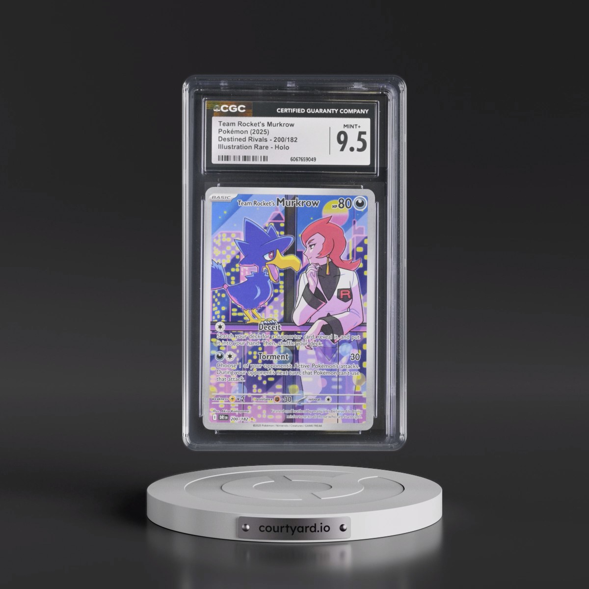 2025 Destined Rivals - DRI EN #200/182 Team Rocket's Murkrow - Illustration Rare Holo (CGC 9.5 MINT+)