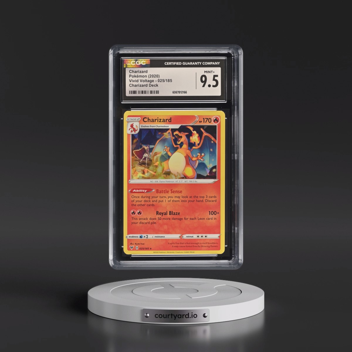 2020 Vivid Voltage #025/185 Charizard - Charizard Deck (Cracked Ice Holo) (CGC 9.5 MINT+)