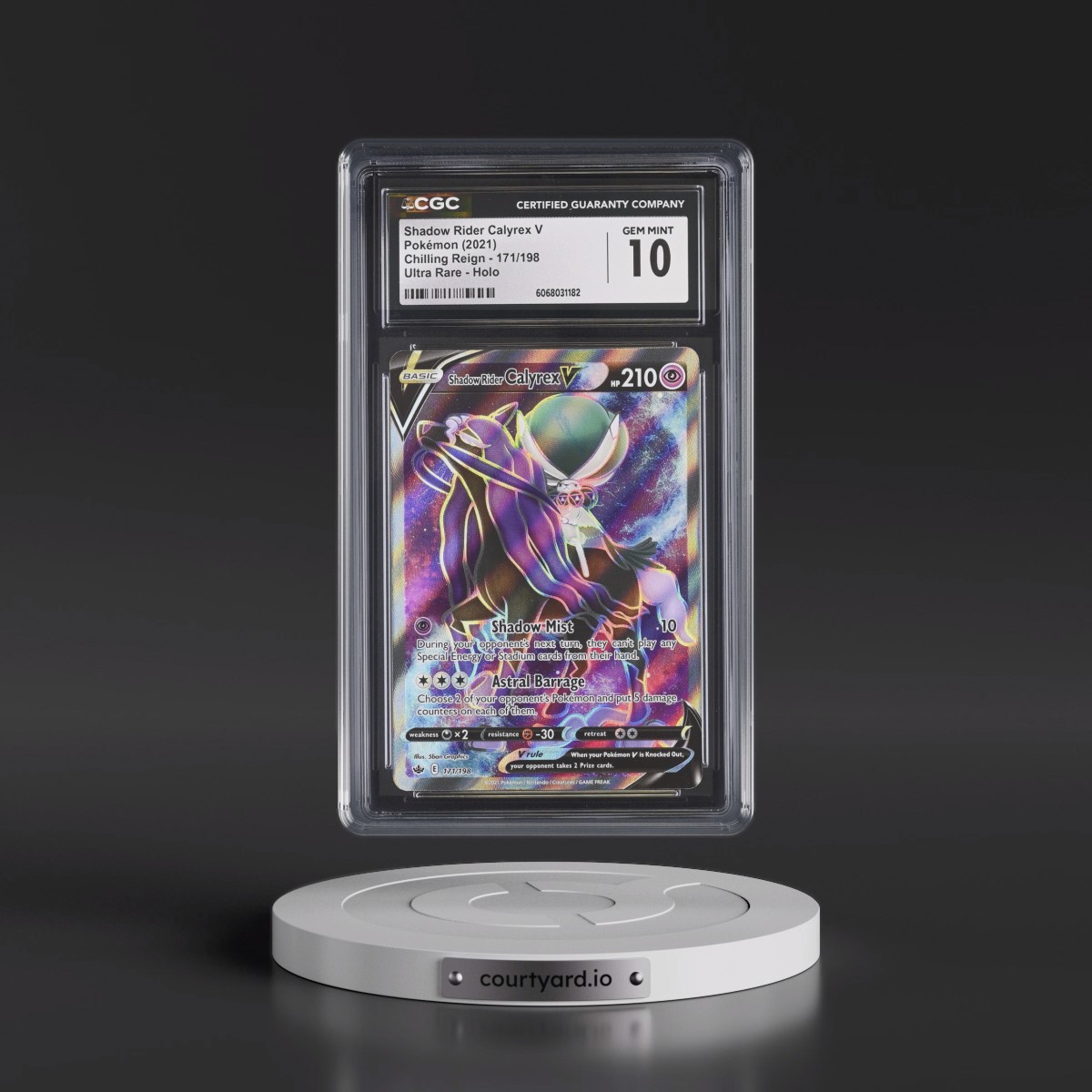 2021 Chilling Reign #171/198 Shadow Rider Calyrex V - Ultra Rare Holo (CGC 10 GEM MINT)