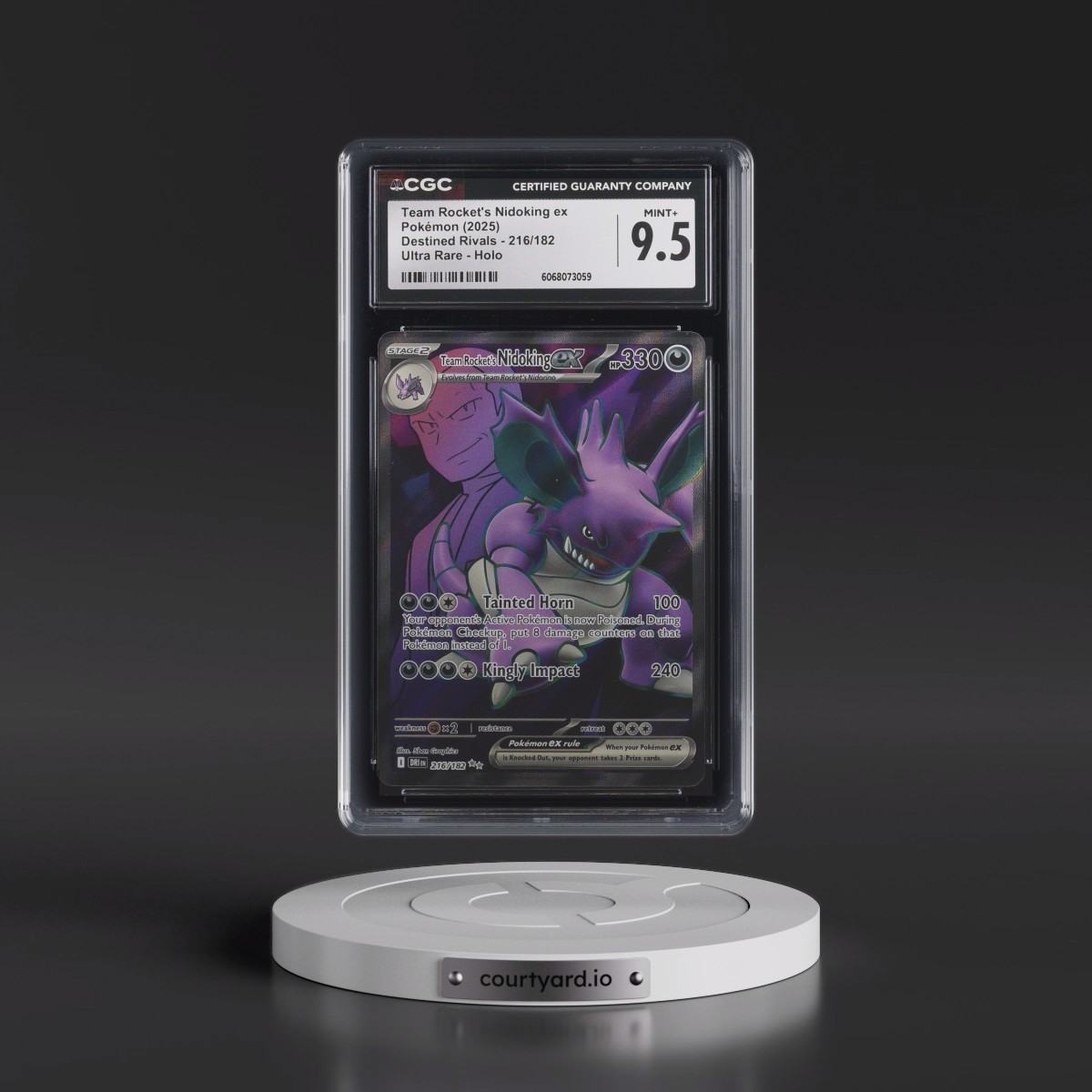 2025 Destined Rivals - DRI EN #216/182 Team Rocket's Nidoking ex - Ultra Rare Holo (CGC 9.5 MINT+)