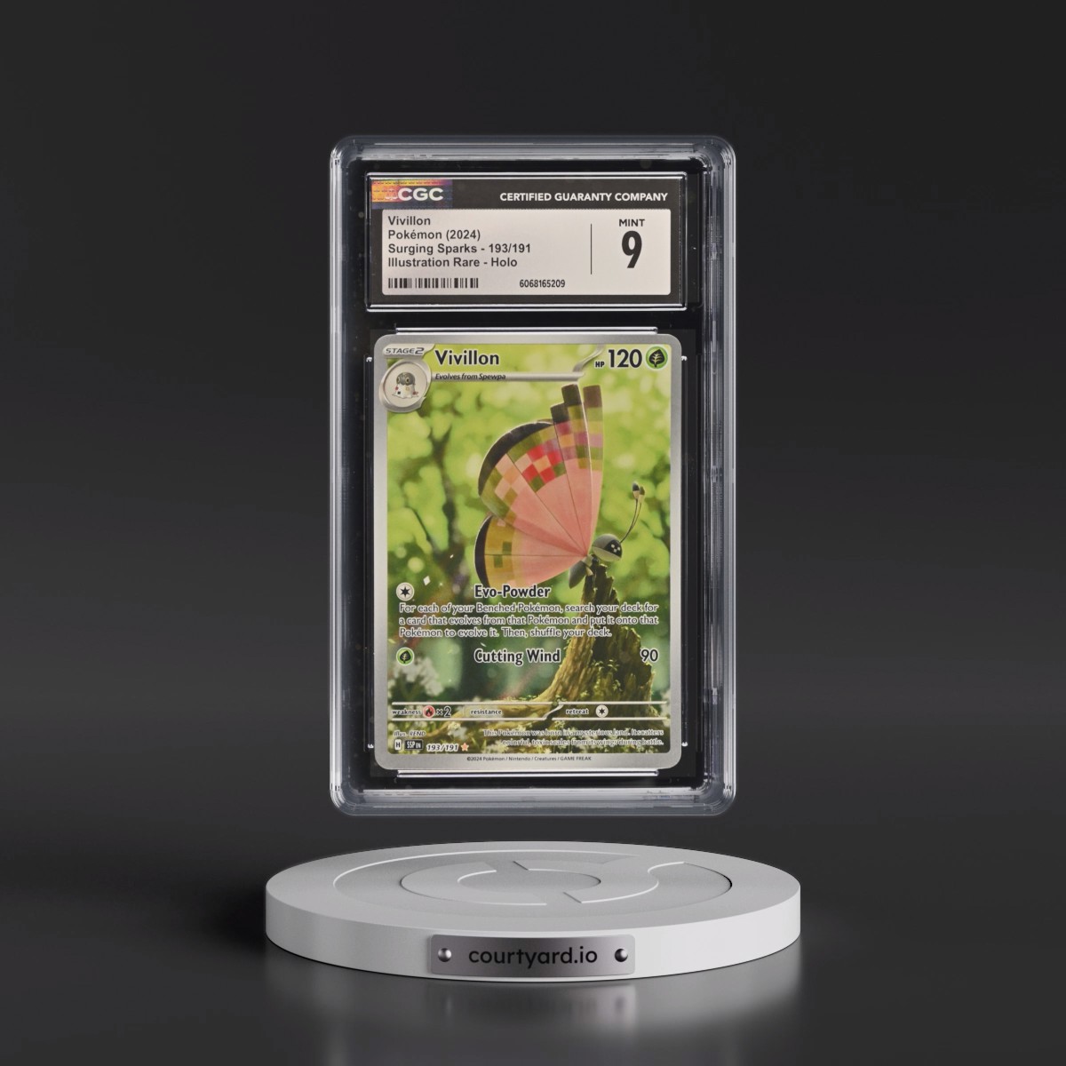 2024 Surging Sparks - SSP EN #193/191 Vivillon - Illustration Rare Holo (CGC 9 MINT)