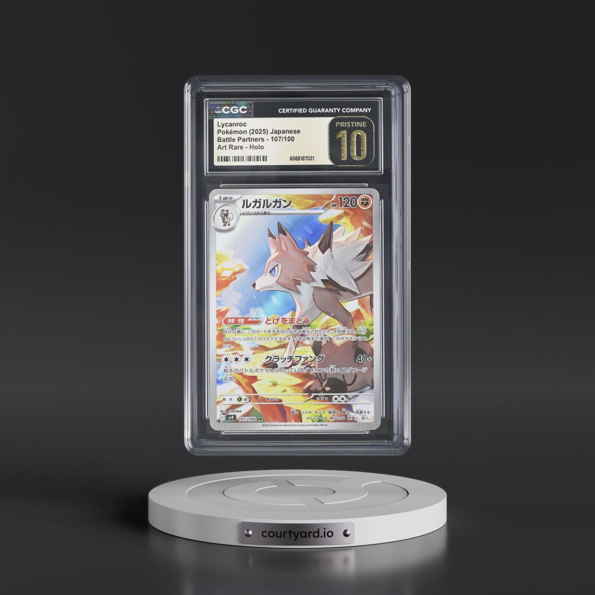 2025 Battle Partners - sv9 #107/100 Lycanroc - Art Rare Holo (CGC 10 PRISTINE)