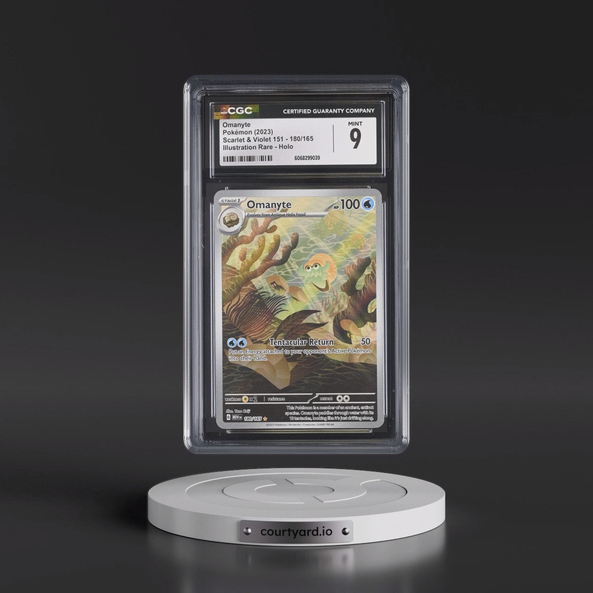 2023 Scarlet & Violet 151 - MEW EN #180/165 Omanyte - Illustration Rare Holo (CGC 9 MINT)