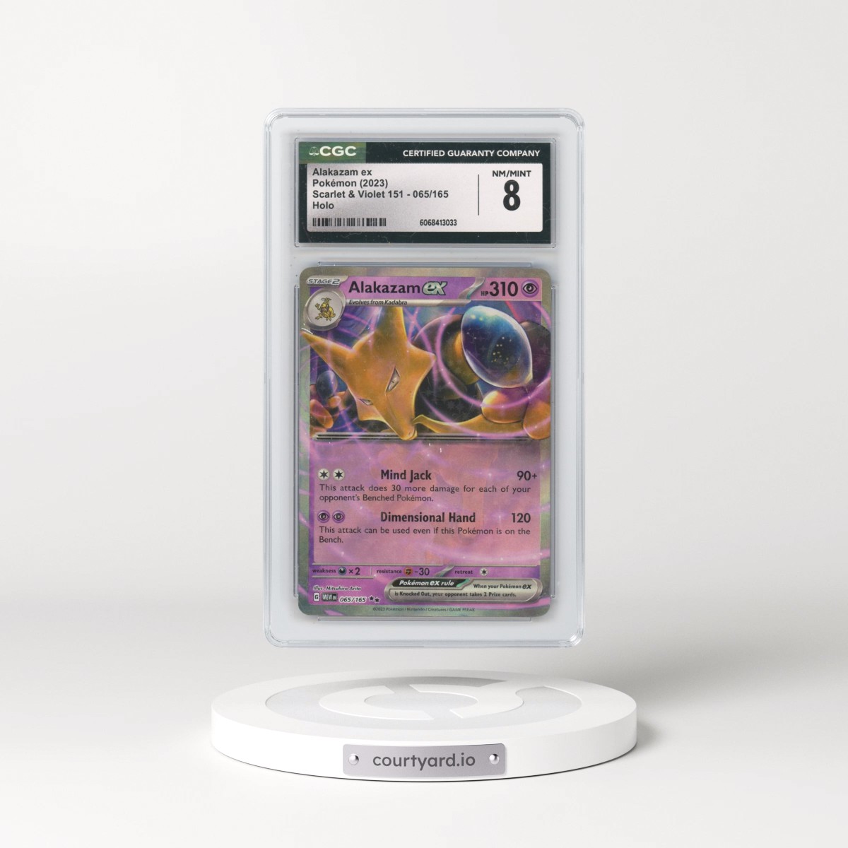 2023 Scarlet & Violet 151 - MEW EN #065/165 Alakazam ex - Holo (CGC 8 NM-MT)